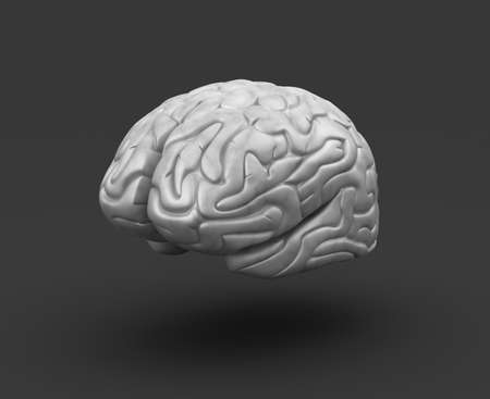 Human brain on black backgroundの写真素材