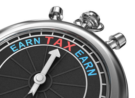 Time to earn timepiece 3d concept, isolatedの写真素材