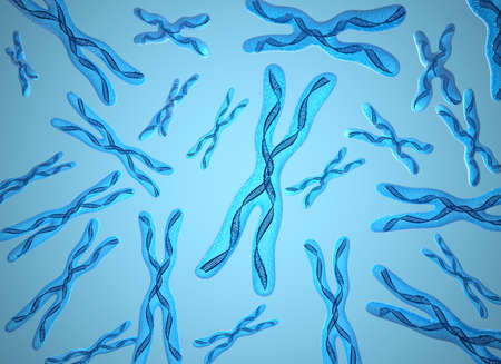 Chromosome x and DNA Strands background