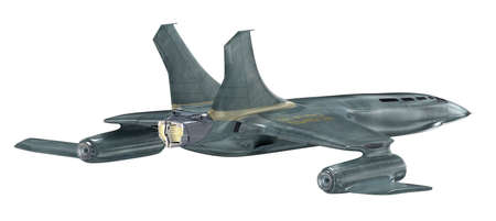 Future spaceship. 3D render. MY OWN DESIGN