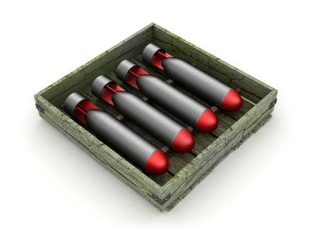 Torpedoes in the box over white background