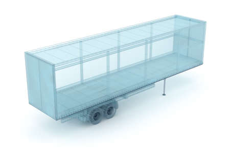 Cargo container, wire model. My own design, 3D illustration
