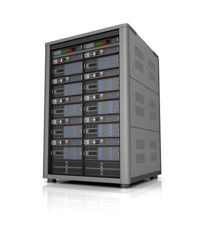 Server storage database icon over white. 3D illustrationの写真素材