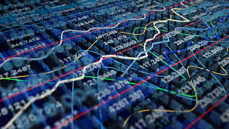 Stock exchange graph background, 3D illustrationの写真素材
