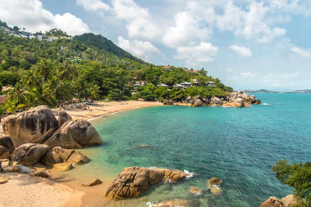 Coral bay cove beach, view at Koh Samui Island Thailandの写真素材
