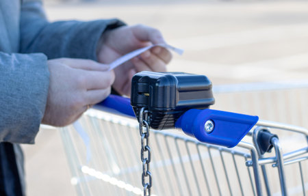 many trolley shopping cart with coin lock anti theft system