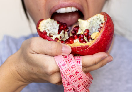 healthy food nutrition for getting fit slim body weight lossの写真素材