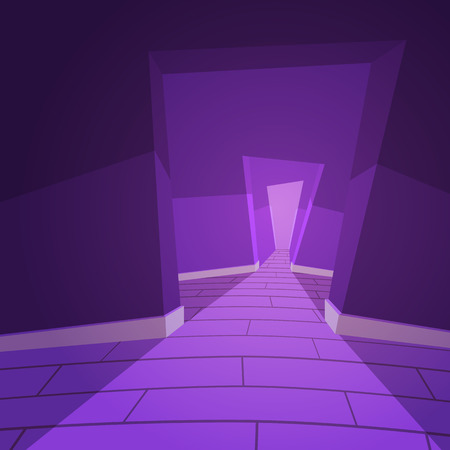 Cartoon illustration of the abstract hallway.のイラスト素材