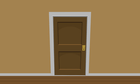 Cartoon illustration of the room door.のイラスト素材