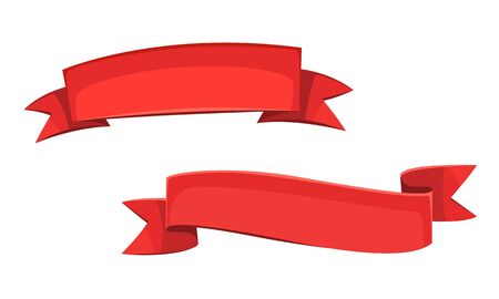 Red Cartoon Bannersのイラスト素材
