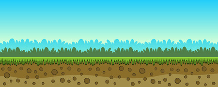 Cartoon game background landscape. Vector illustration.のイラスト素材
