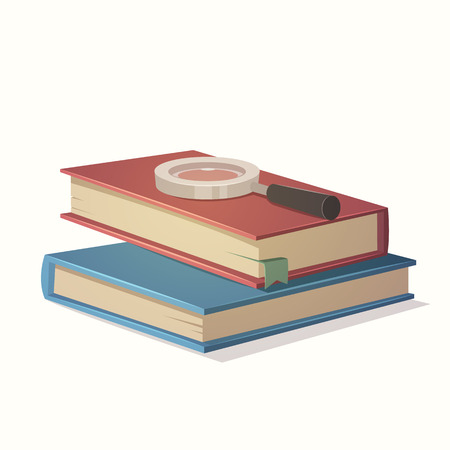 Books And Magnifying Glassのイラスト素材