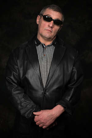 Portrait of a mature man He is wearing glassesの写真素材