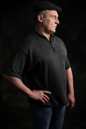 Portrait of mature man thinking, isolatedの写真素材
