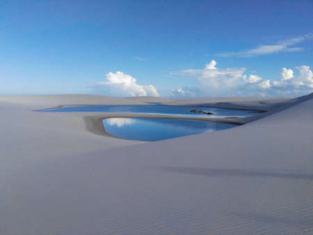 Lagoons in Lencois Maranhesesの写真素材