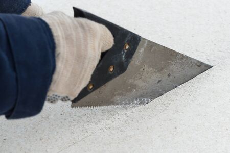 cutting drywall sawの写真素材