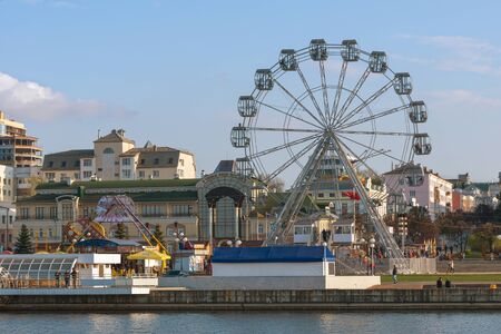 May 05, 2016: Photo of ferris wheel in the Cheboksary Bay. Cheboksary. Russia.のeditorial素材