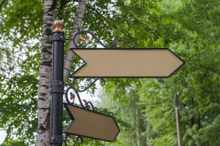 post indicating directions. a place for an inscriptionの写真素材