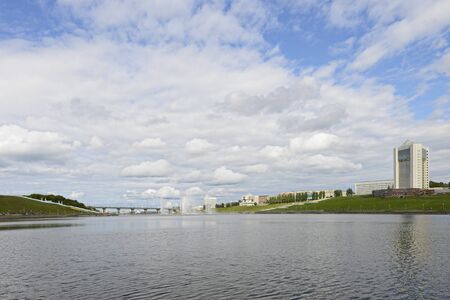August 16, 2015:  Photo of embankment of Cheboksary Bay.Cheboksary. Russia.のeditorial素材