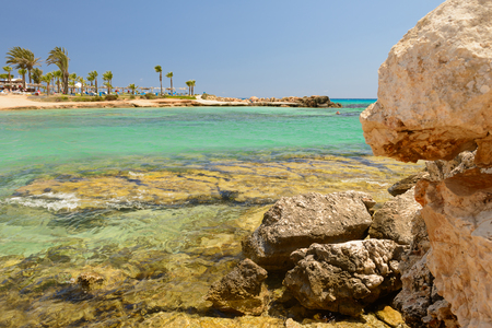 May 2, 2014: A beach in the outskirts of the city of Ayia Napa. Ayia Napa. Cyprus.のeditorial素材