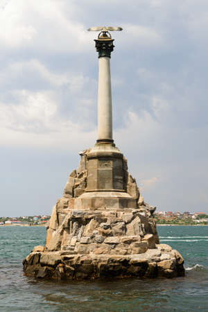 July 11, 2021: The monument to the sunken ships is a monument in Sevastopol, an architectural symbol of the city. Sevastopol. Russia.のeditorial素材