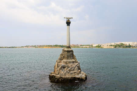 July 11, 2021: The monument to the sunken ships is a monument in Sevastopol, an architectural symbol of the city. Sevastopol. Russia.のeditorial素材