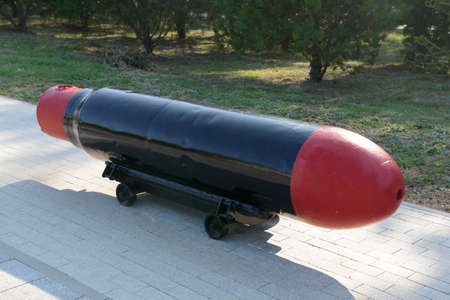 July 11, 2021: AMD-1-1000 aviation bottom mine on Sapun Mountain. Sevastopol. Crimea.のeditorial素材