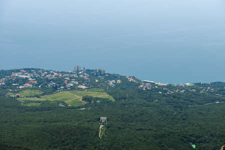 Top view from Ai-Petri mountain on the sea coastの写真素材