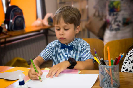 ODESSA, UKRAINE - 01/09/2020: Ukrainian children start studying at school.のeditorial素材