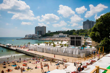 ODESSA, UKRAINE - View of the central beach - Arcadia.のeditorial素材