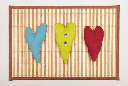 Background with tissue heartshapes 
