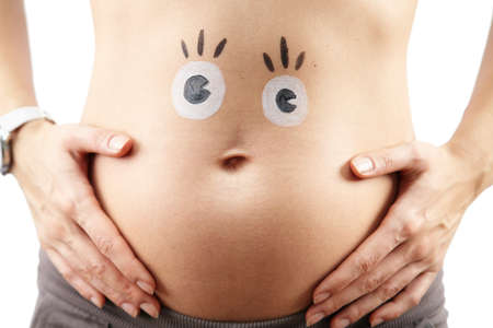 Pregnancy. Tummy with stuffing.