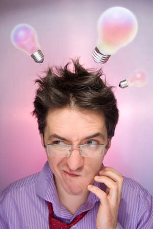 Man thinking hard.の写真素材