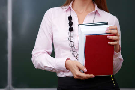 Back to school. Portrait of teacher.の写真素材