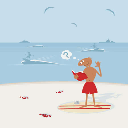 Surfer with surfboard.のイラスト素材