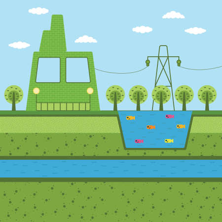 Industrial pollution.のイラスト素材