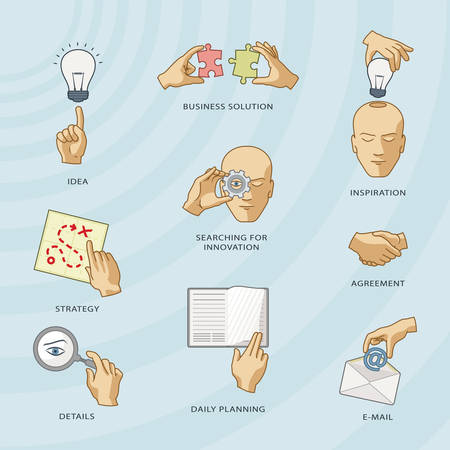 Set of business pictographs のイラスト素材
