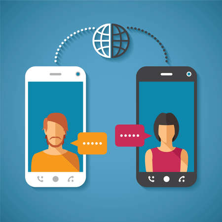 Vector concept of world global communication with long distanceのイラスト素材