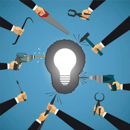 Vector concept of abstract collective idea developmentのイラスト素材