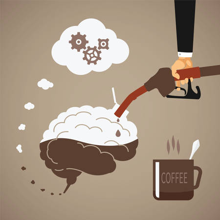 Vector concept of vigorous mind with coffee or caffeineのイラスト素材