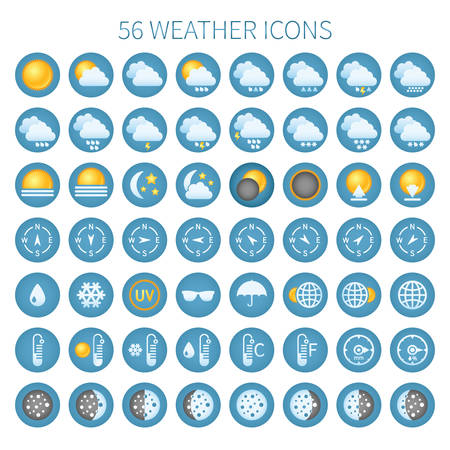 Vector weather icon set for widgets and sites.のイラスト素材