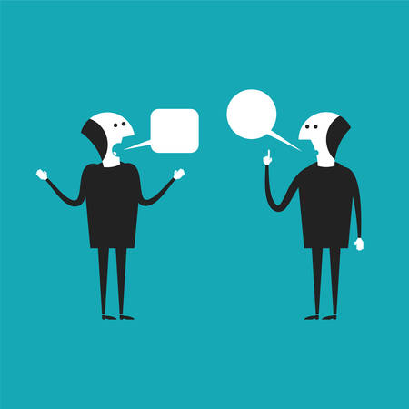 Discussion vector concept in flat cartoon styleのイラスト素材