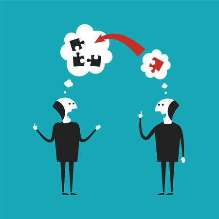 Constructive dialog concept in flat cartoon styleのイラスト素材