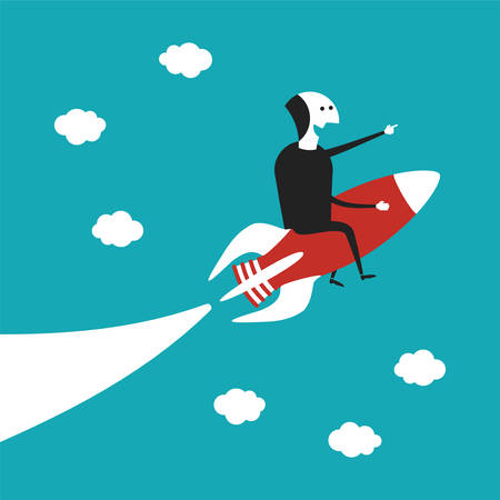 Business startup concept in flat cartoon styleのイラスト素材