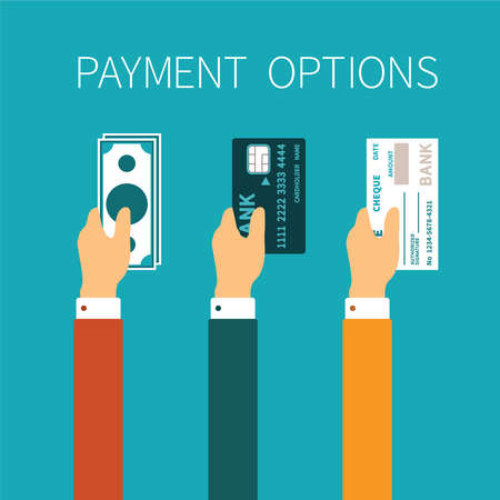 concept of payment options in flat styleのイラスト素材