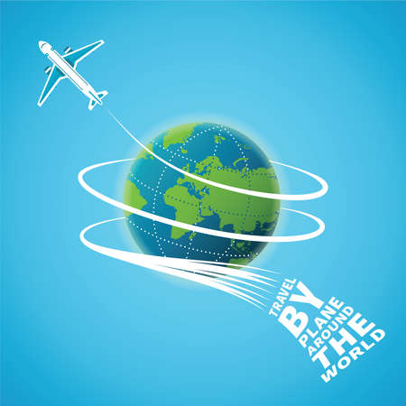Air travel around the world conceptのイラスト素材