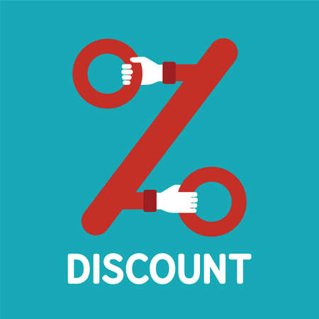Vector discount sign symbol or icon in flat styleのイラスト素材