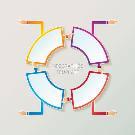 Abstract 4 steps infographic template in 3D style for layout workflow scheme, numbered options, chart or diagramのイラスト素材