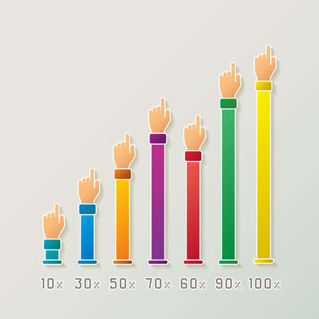 Abstract bar diagram infographic template in 3D styleのイラスト素材