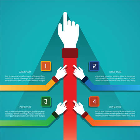 Abstract vector infographic template in flat style for layout workflow scheme, numbered options, chart or diagramのイラスト素材